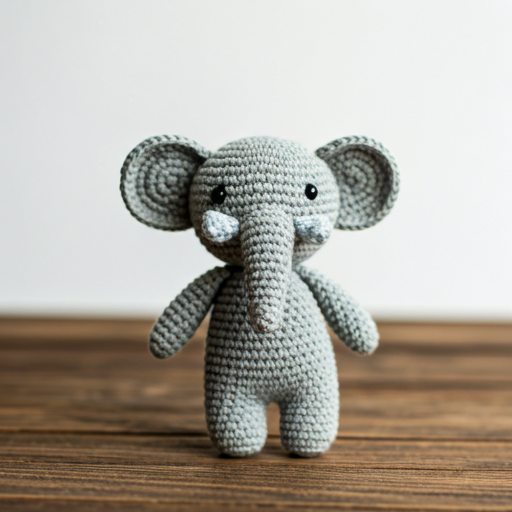 Knitted elephant toy for children