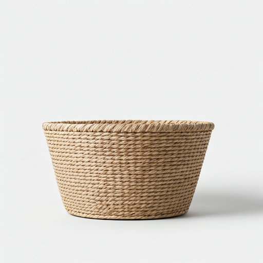 Minimalist handwoven basket in neutral tones