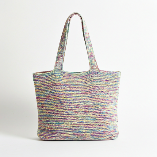 Pastel colored crochet tote bag