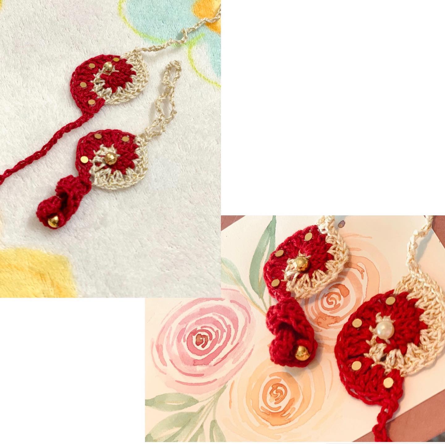 This lovely rakhi-loomba set is made with love for bhaiya and bhabhi.